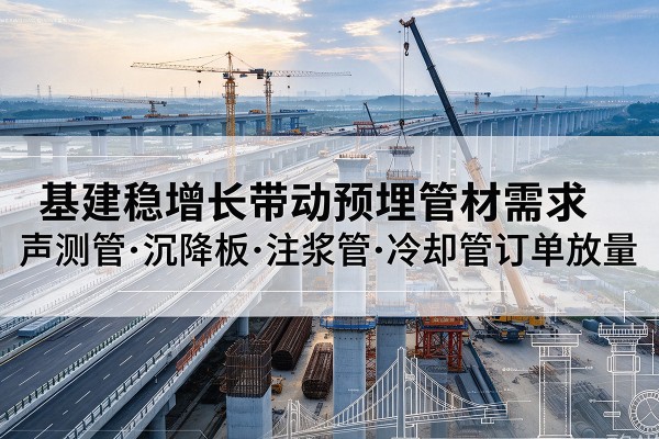 山阳基建稳增长带动预埋监测管材需求,声测管、沉降板、注浆管订单持续放量