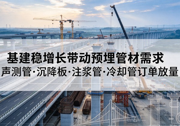 山阳基建稳增长带动预埋监测管材需求，声测管、沉降板、注浆管订单持续放量
